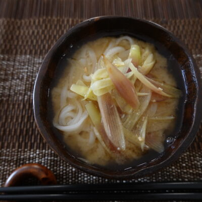 フォーとみょうがの味噌汁