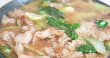 豚肉とチンゲン菜の梅和え