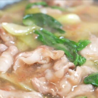 豚肉とチンゲン菜の梅和え