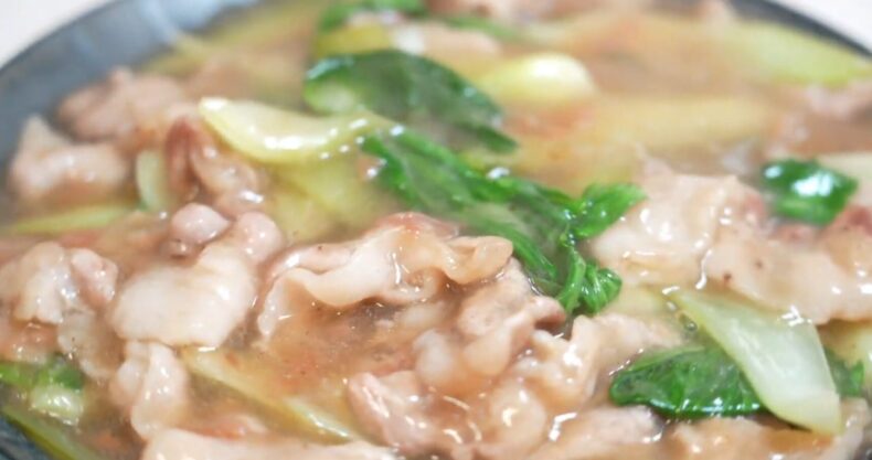 豚肉とチンゲン菜の梅和え