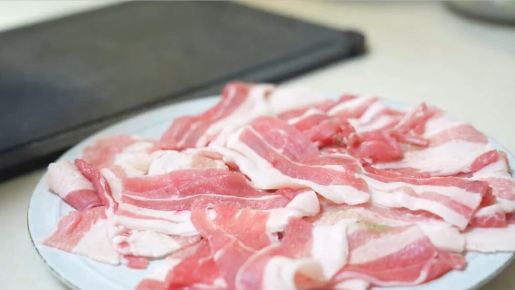 豚肉とチンゲン菜の梅和え